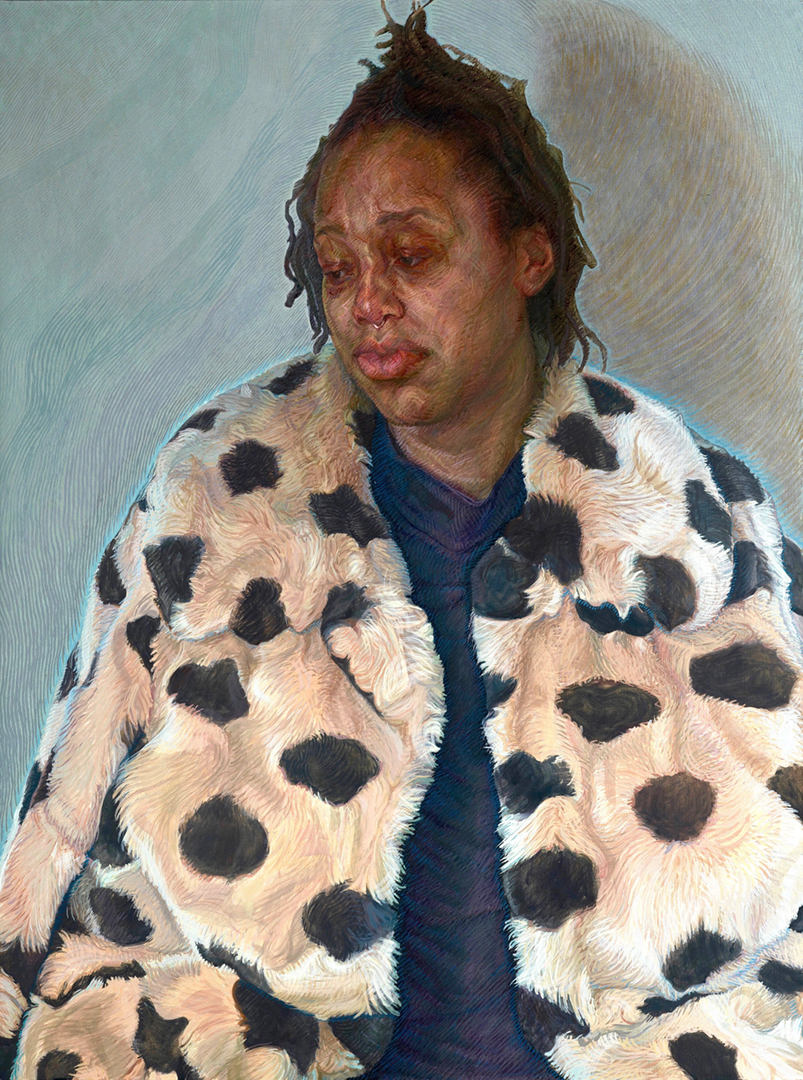 Painting of Imara in Her Winter Coat, by Charlie Schaffer